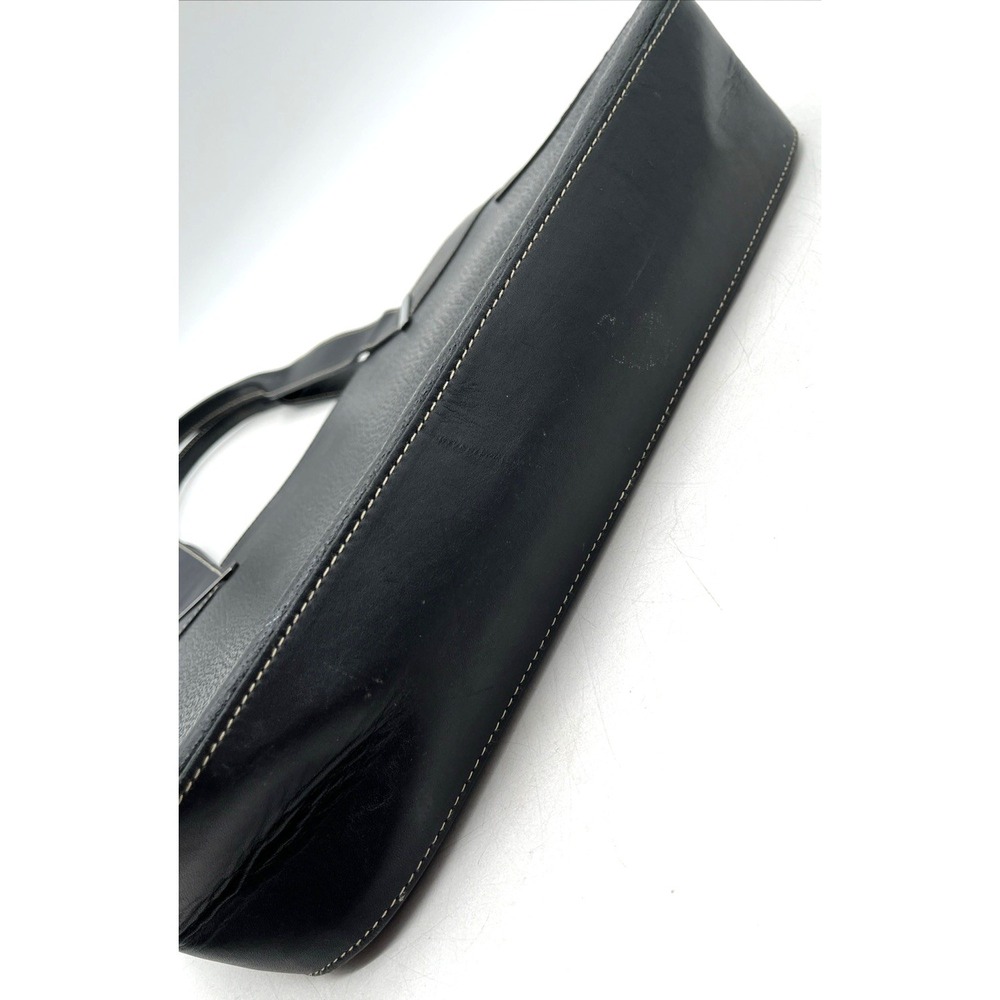 Authentic Gucci Pebbled Leather Tote Shoulder Bag Black GG Lining - Picture 4 of 16